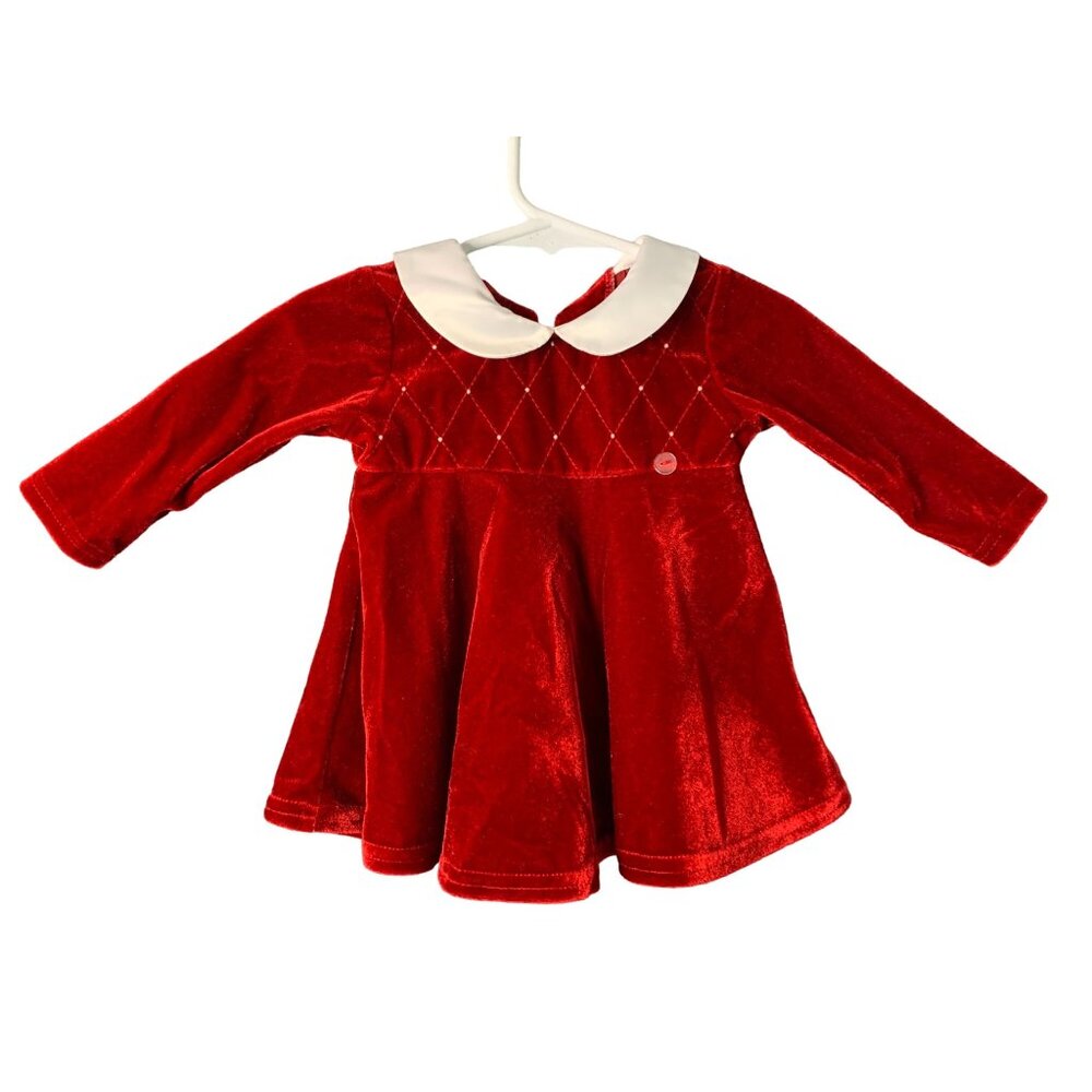 Sophie Rose Girls Infant Baby 6 9 months Long Sleeve Velvet Dress Holiday Christ